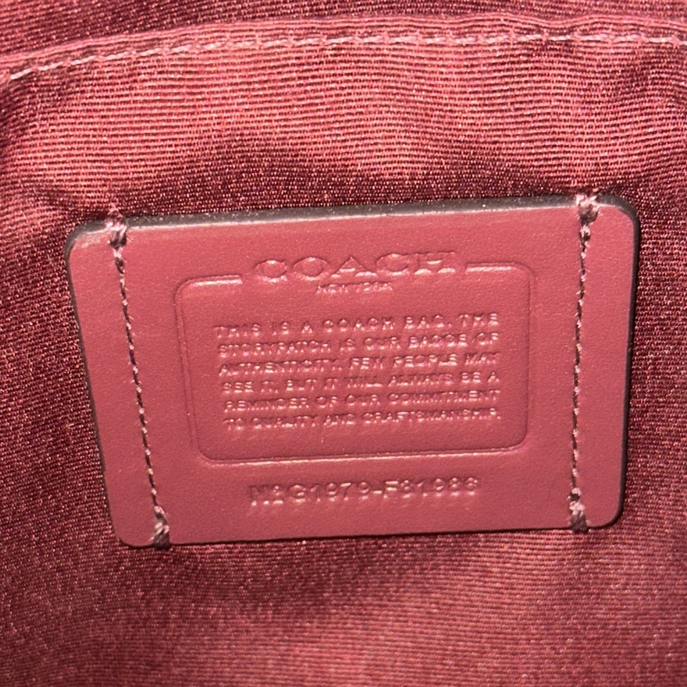 Coach Dark Brown and Burgundy Satchel - Picture 6 of 11